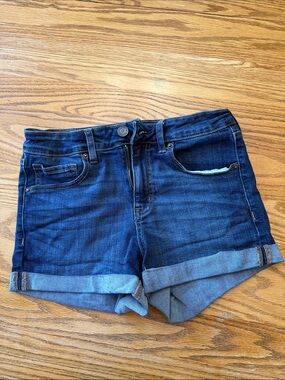 Aeropostale High Rise Stretch Midi Denim Shorts